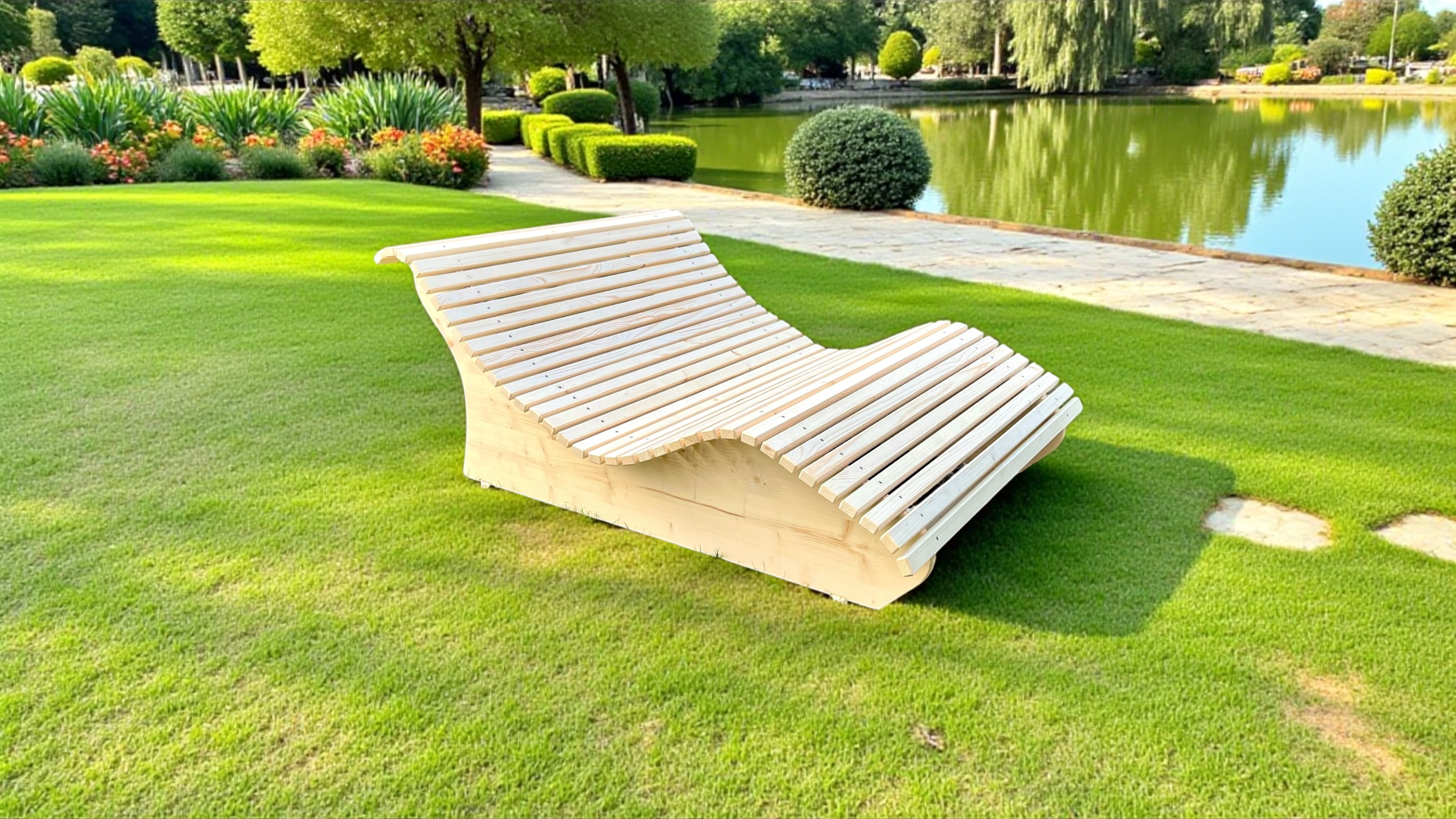 Holzliegen aus Fichtenholz