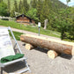 Holzbrunnen ,,Wendelstein'' Wassertrog aus Tannenholz mit Rinde