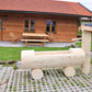 Holzbrunnen ,,Alpelhorn" Holztrog mit Säule Stirnseiteitig