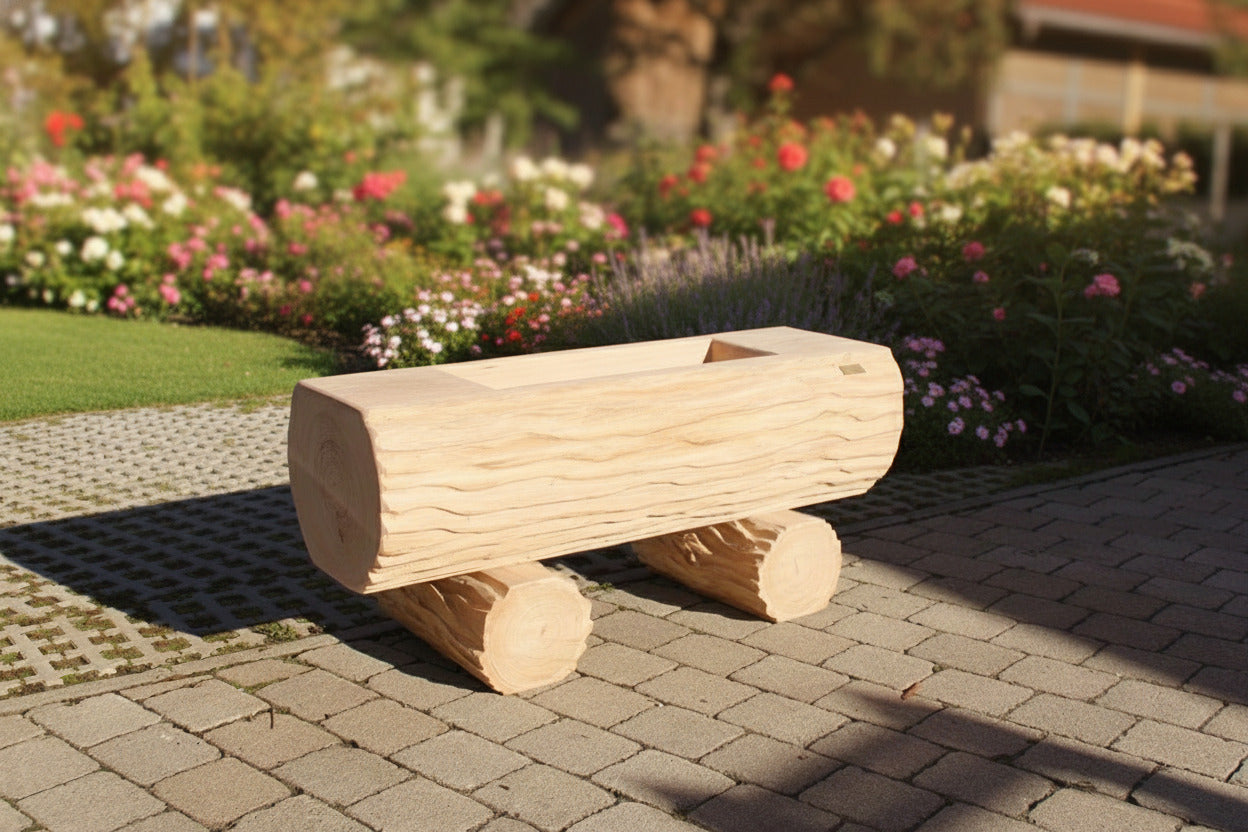 Holzbrunnen ,,Zwiesel" Lärchenbrunnen  mit Struktur