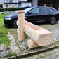 Holzbrunnen ,,Fellhorn" flacher Holztrog aus Lärche