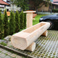 Holzbrunnen ,,Fellhorn" flacher Holztrog aus Lärche