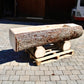 Holzbrunnen ,,Wendelstein'' Wassertrog aus Tannenholz mit Rinde