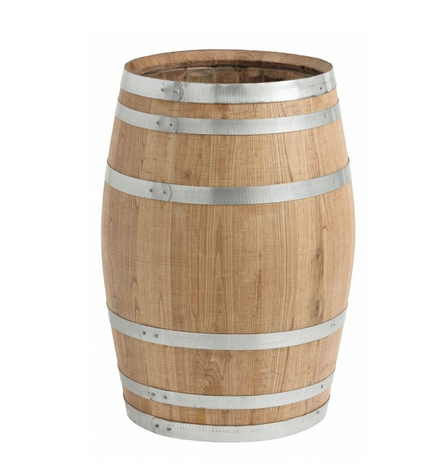 Weinfass in Kastanienholz als Regentonne 100 Liter mit Deckel