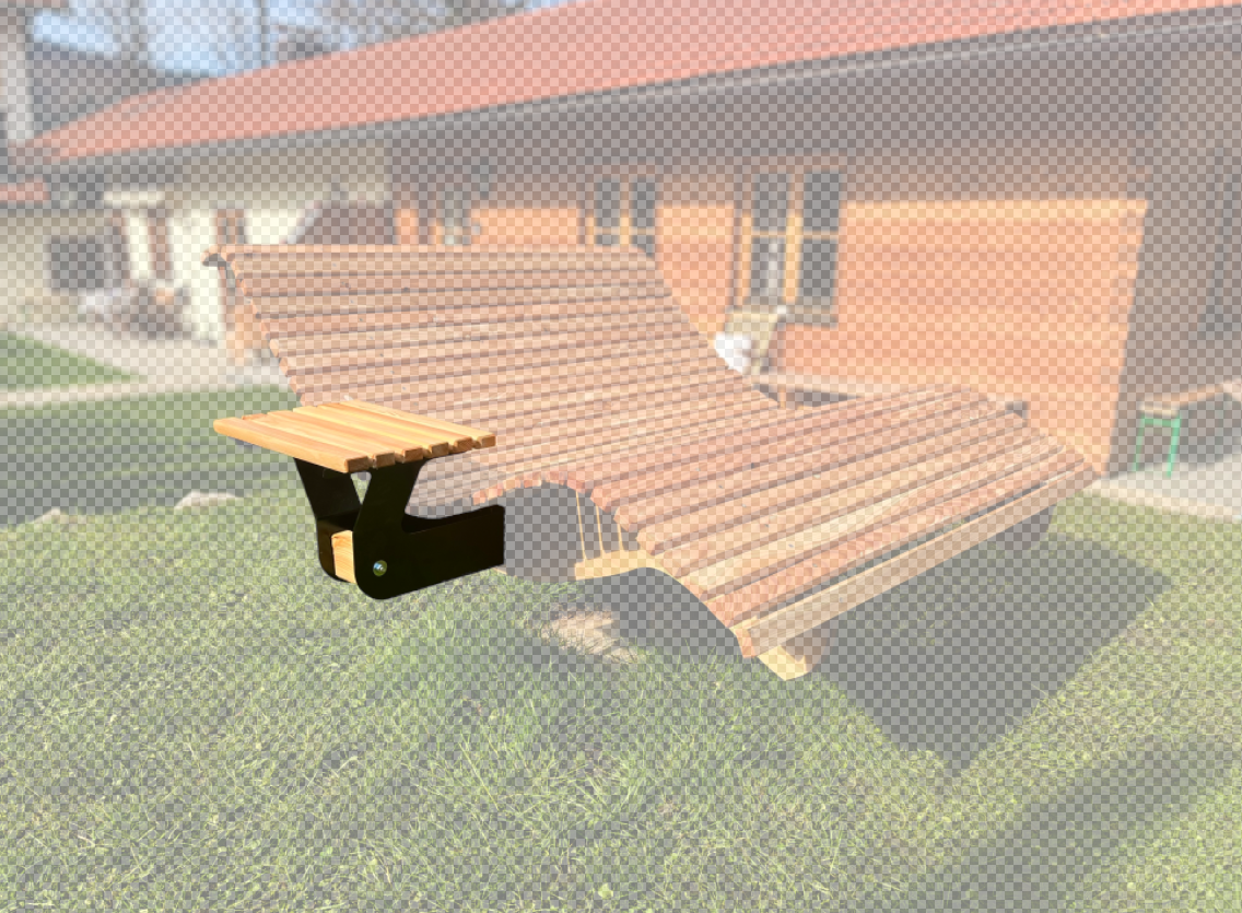 Armlehne und Ablagetisch für Drehliegen und Waldsofa