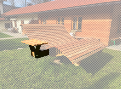 Armlehne und Ablagetisch für Drehliegen und Waldsofa