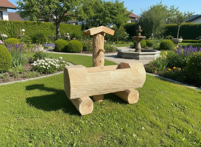 Holzbrunnen ,,Wilder Kaiser" Holztrog aus Tannenholz mit Struktur