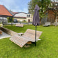 Sonnenschirm mit Halterung für Drehliegen und Waldsofa