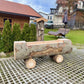 Holzbrunnen  ,,Aiplspitz" Baumstammbrunnen mit Rinde