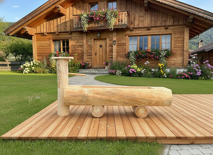 Holzbrunnen ,,Watzmann" Lärchenbrunnen Säule stirnseitig