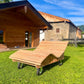 Radliege  ,,Schaalsee" Gartenliege aus Lärchenholz mit Bockrollen