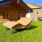Radliege  ,,Schaalsee" Gartenliege aus Lärchenholz mit Bockrollen