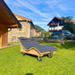 Radliege  ,,Schaalsee" Gartenliege aus Lärchenholz mit Bockrollen