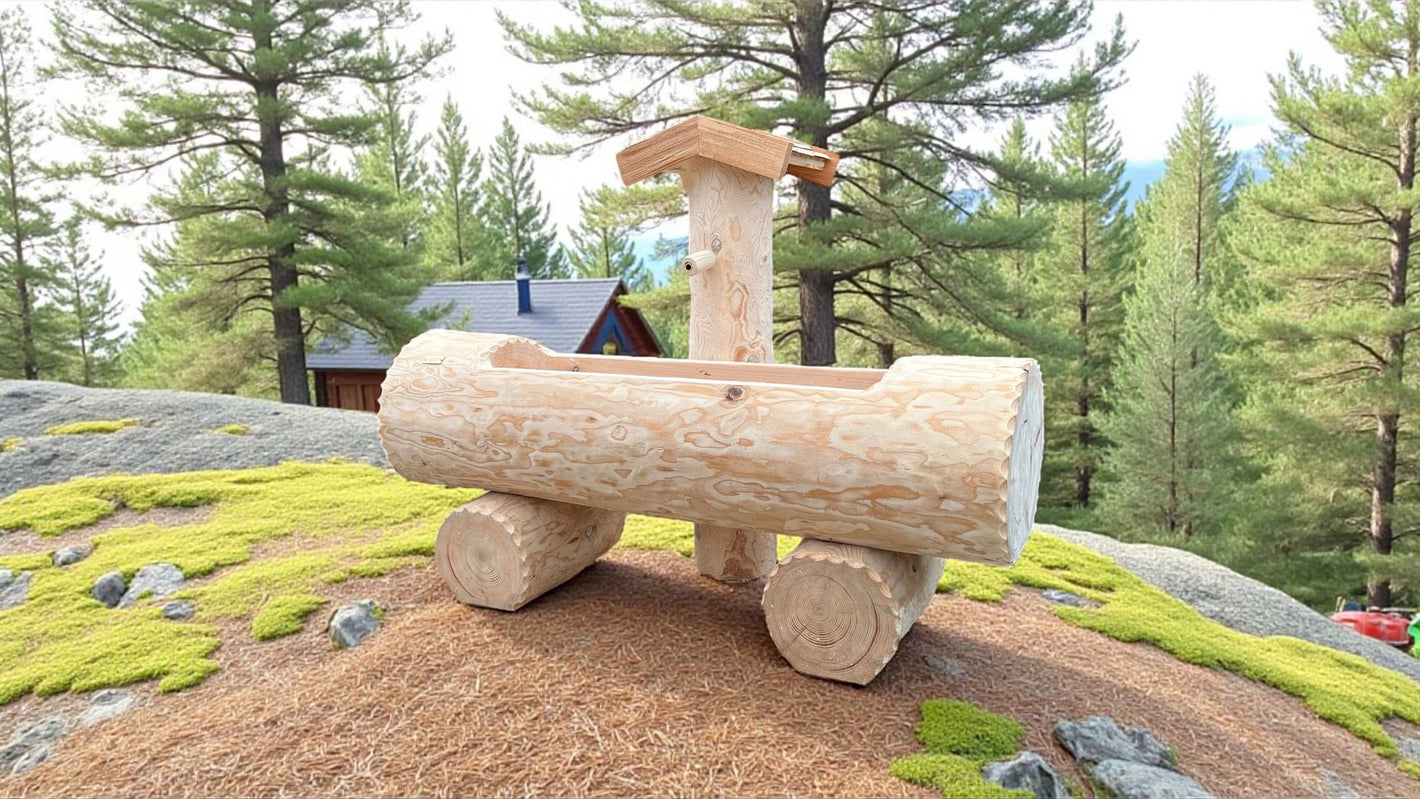 Holzbrunnen ,,Weinberg" Holztrog aus Tannenholz Ränder rund