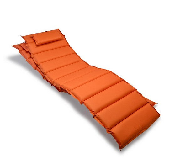 Liegenauflagen Polster Kopfkissen Garten Terrasse gesteppt Orange 2 Stück